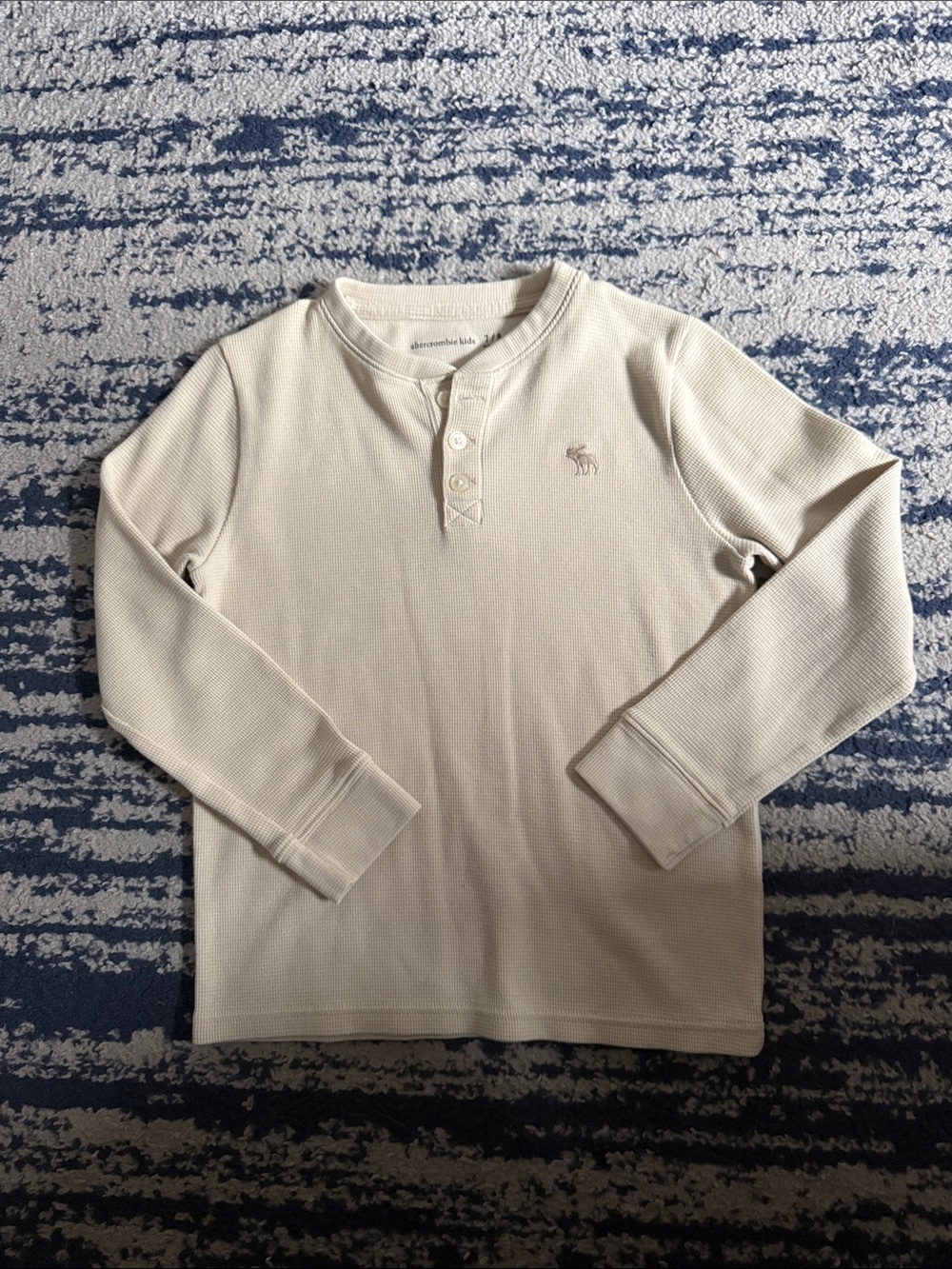 abercrombie kids- Cream Waffle Henley Long-Sleeve Tee